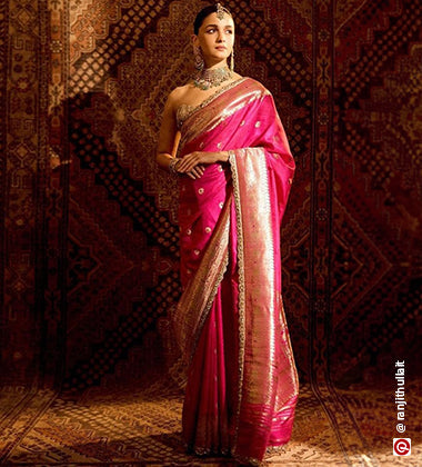 Pink Saree For Engagement